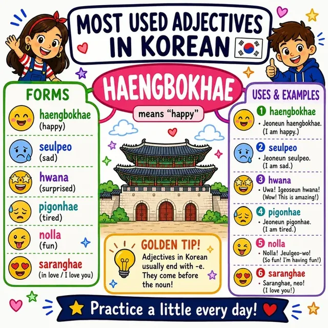 Adjective HAENGBOKHAE mind map