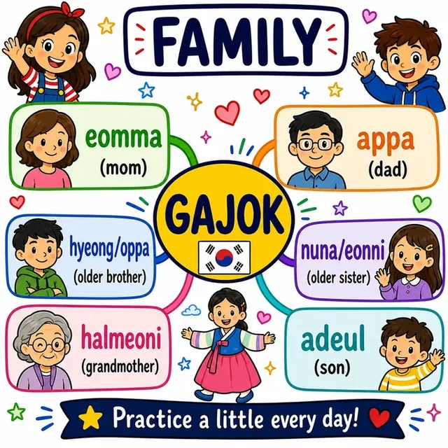 Family vocabulary mind map